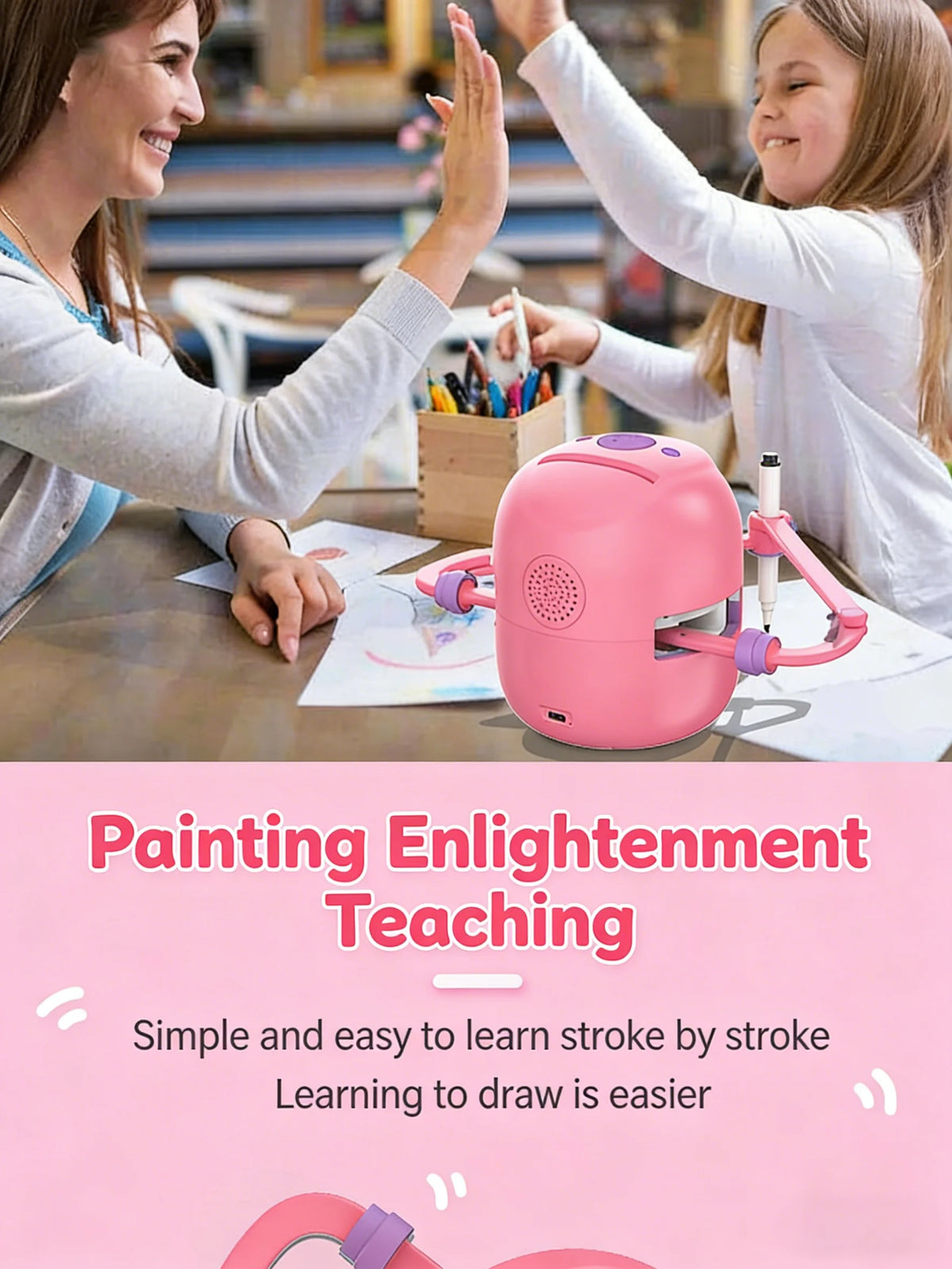 Smart Drawing Robot Automatic Robot Drawing Machine Early Educational Interactive Art Enlightenment for Children