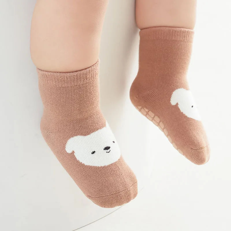 6 Pairs Kids Non-Slip Socks – Cute Cartoon Grip Socks for Toddlers