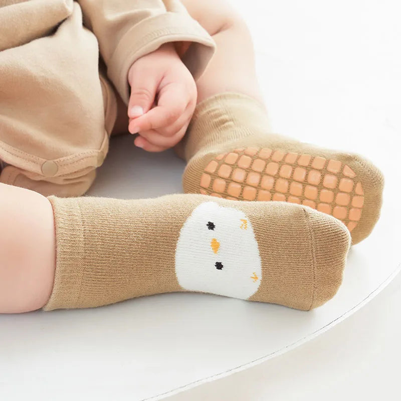 6 Pairs Kids Non-Slip Socks – Cute Cartoon Grip Socks for Toddlers