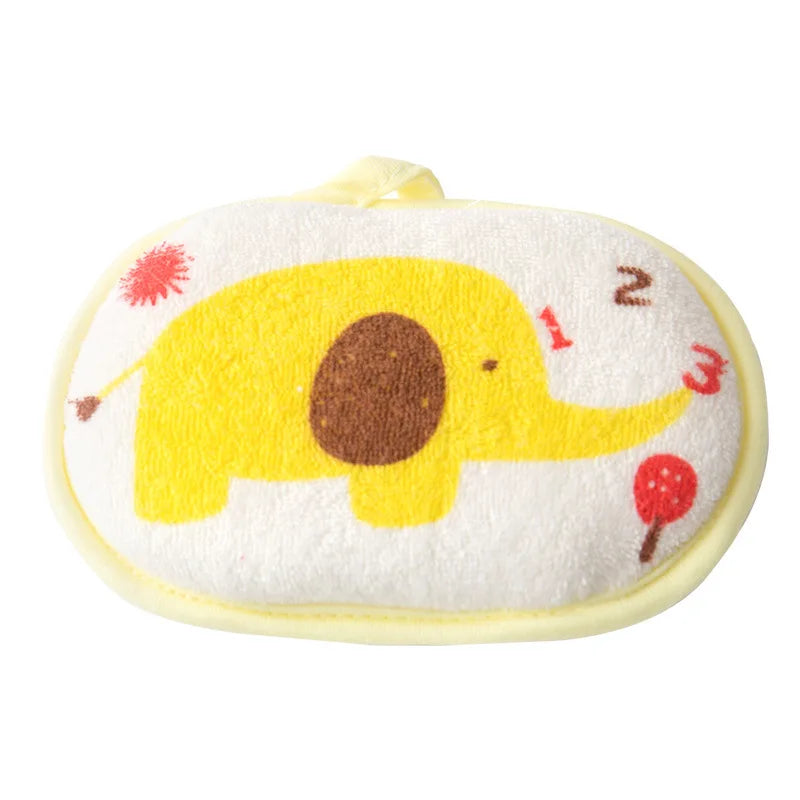Cute Kids Baby Cotton Shower Bath Sponge Rub Cartoon elephant Body Wash Towel Infant Toddle Newborn Bath Brushes Soft Sponge