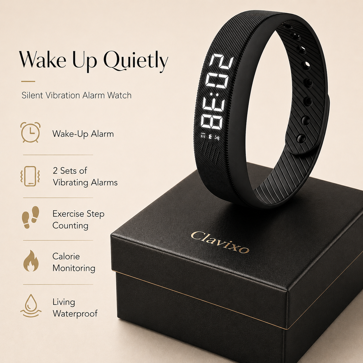 Silent Vibration Alarm Watch – Wake Up Quietly Without Disturbing Anyone